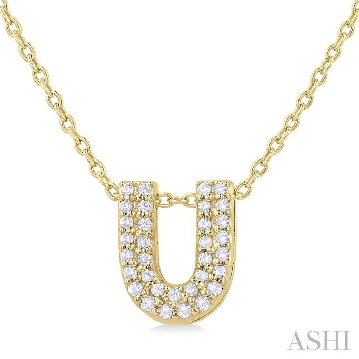 BUBBLE 'U' INITIAL DIAMOND PENDANT