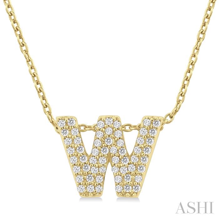 BUBBLE 'W' INITIAL DIAMOND PENDANT