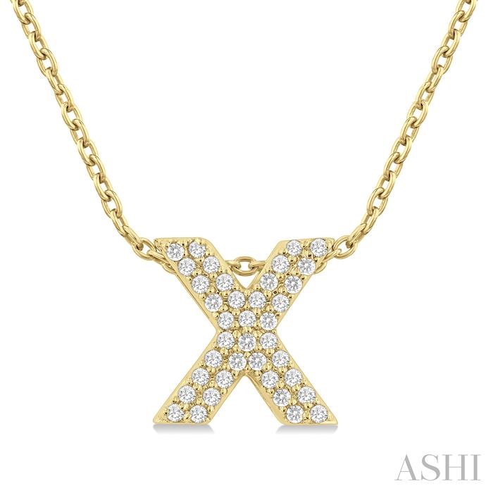 BUBBLE 'X' INITIAL DIAMOND PENDANT