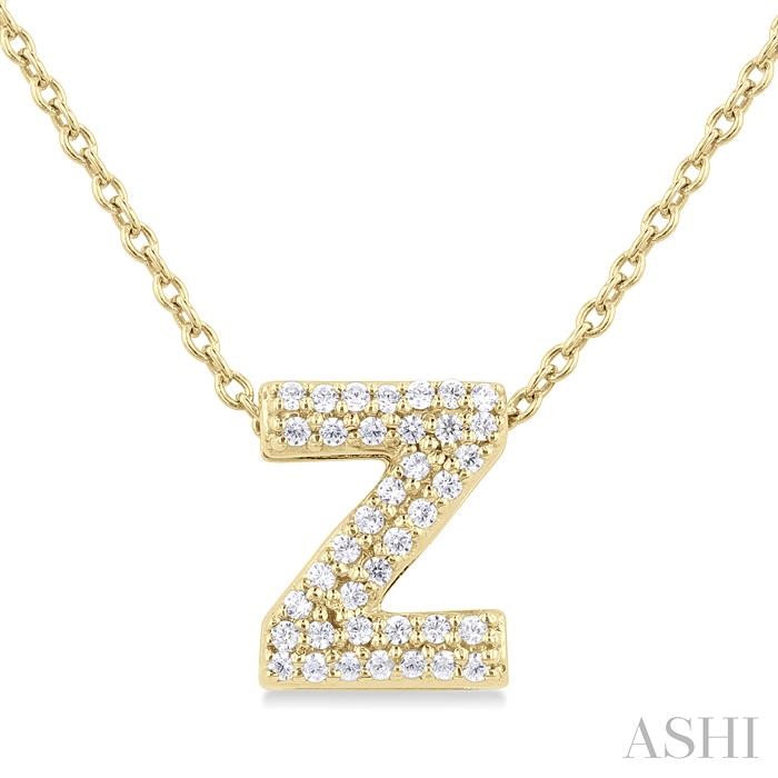 BUBBLE 'Z' INITIAL DIAMOND PENDANT