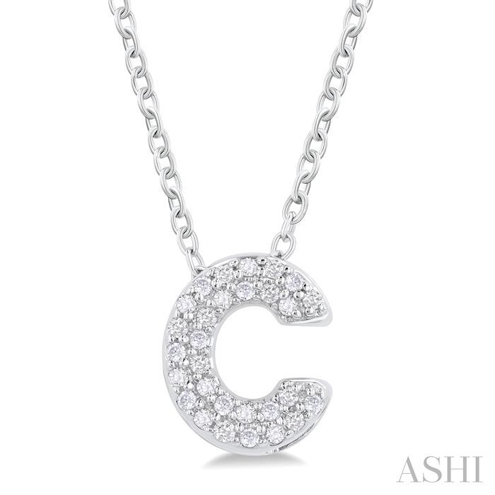 BUBBLE 'C' INITIAL DIAMOND PENDANT