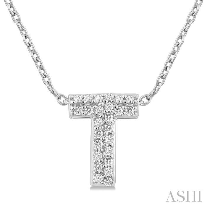 BUBBLE 'T' INITIAL DIAMOND PENDANT