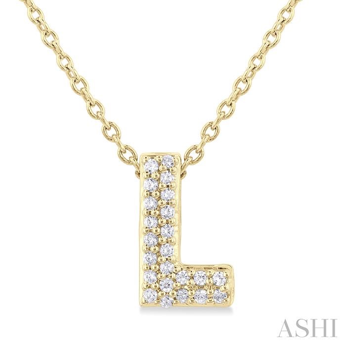 BUBBLE 'L' INITIAL DIAMOND PENDANT