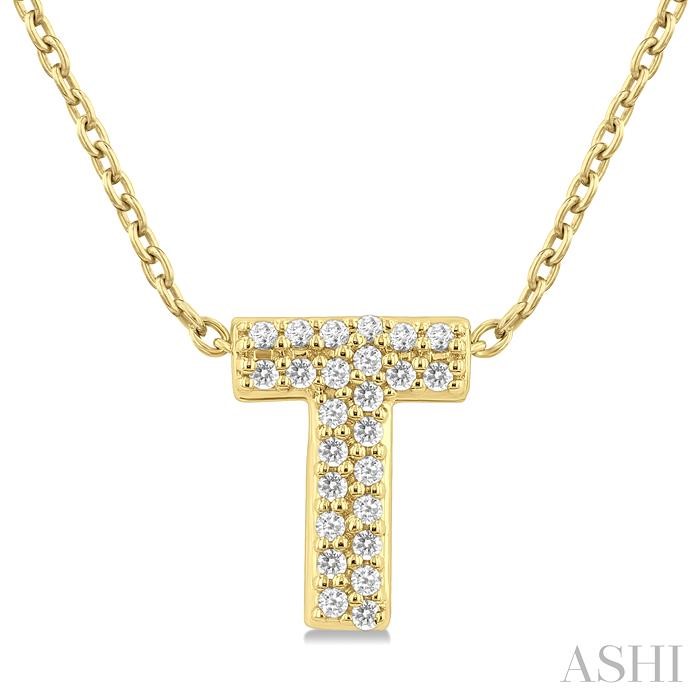 BUBBLE 'T' INITIAL DIAMOND PENDANT