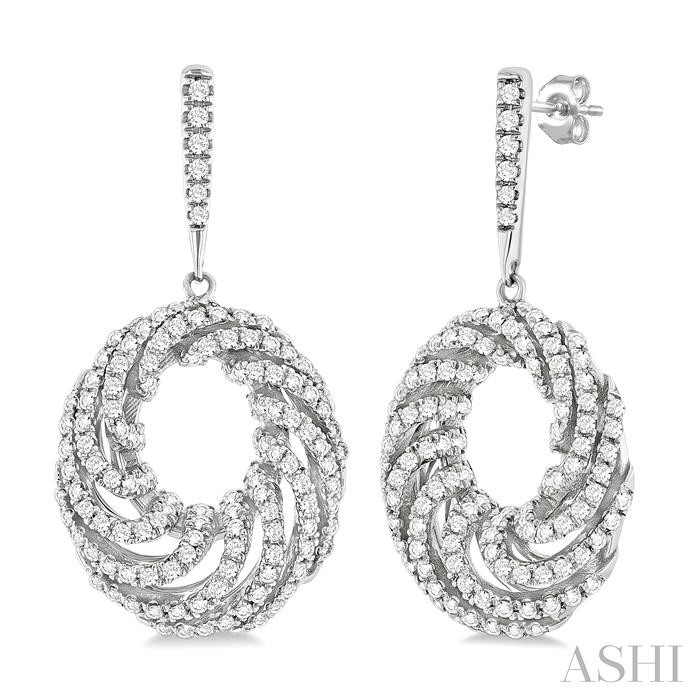 Swirl Diamond Fashion Earrings