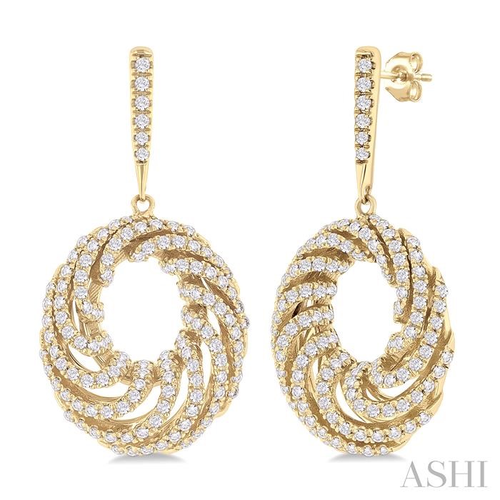 Swirl Diamond Fashion Earrings