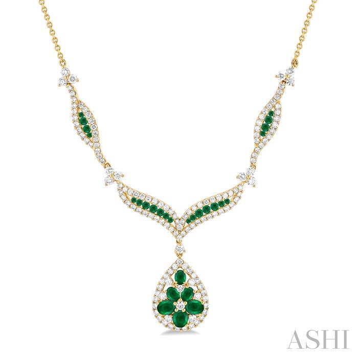 GEMSTONE & DIAMOND NECKLACE