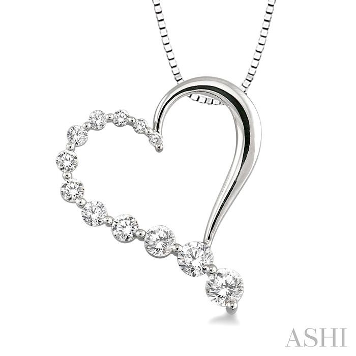 Heart Shape Half Journey Diamond Fashion Pendant