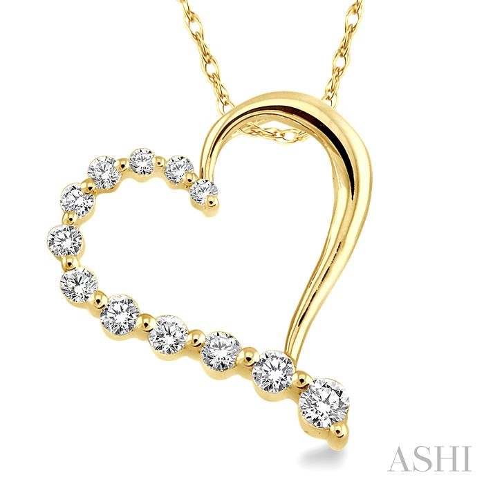 HEART SHAPE HALF JOURNEY DIAMOND FASHION PENDANT