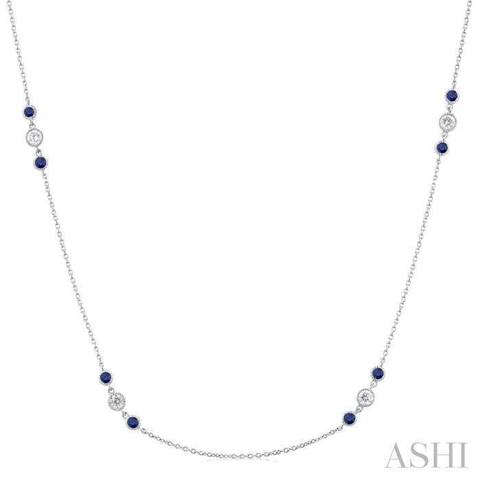 3 GEMSTONE & DIAMOND STATION NECKLACE