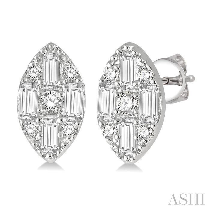 MARQUISE SHAPE FUSION DIAMOND FASHION EARRINGS