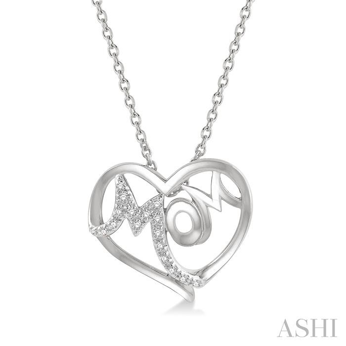 MOM HEART SHAPE DIAMOND FASHION PENDANT