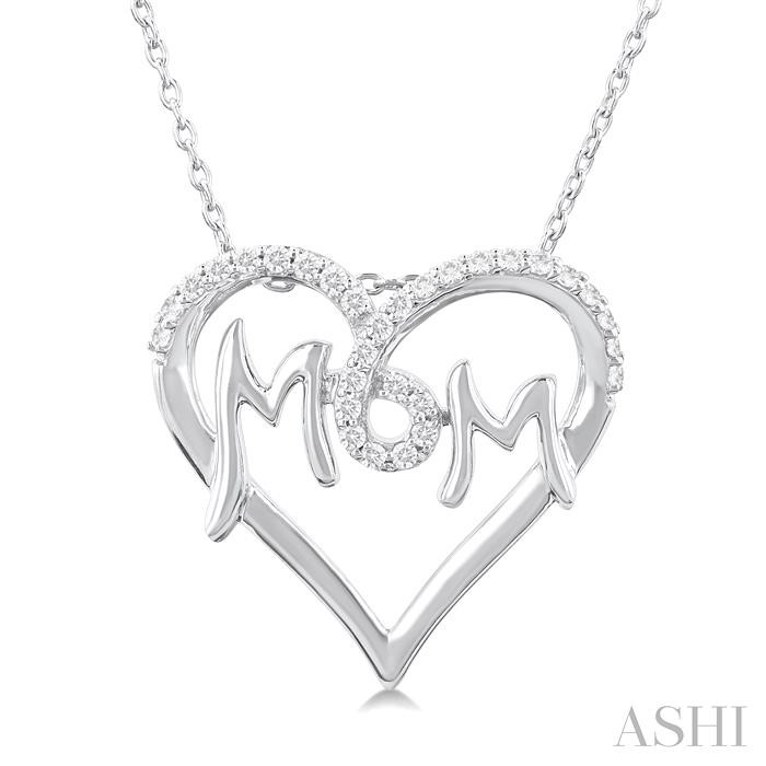 MOM HEART SHAPE DIAMOND FASHION PENDANT