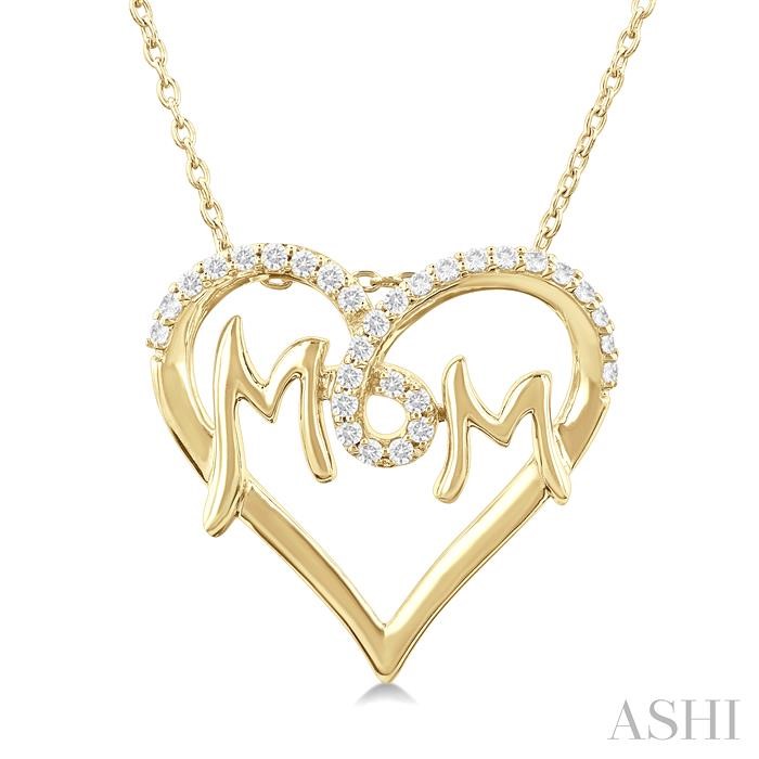 MOM HEART SHAPE DIAMOND FASHION PENDANT