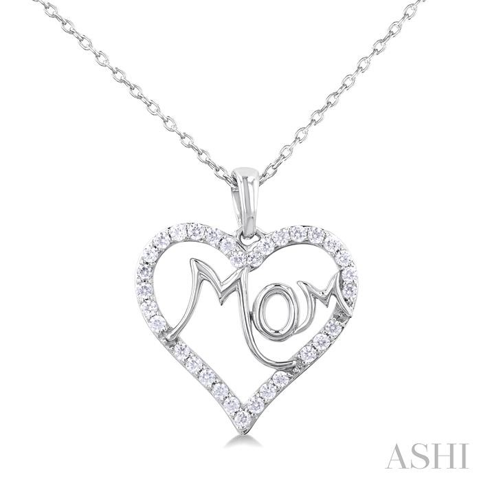 MOM HEART SHAPE DIAMOND FASHION PENDANT