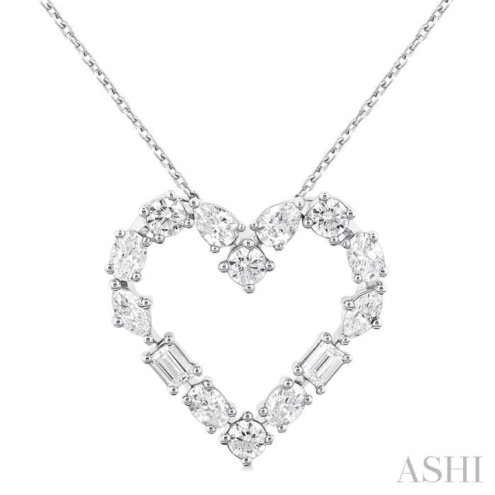 HEART MIXED SHAPE DIAMOND FASHION PENDANT