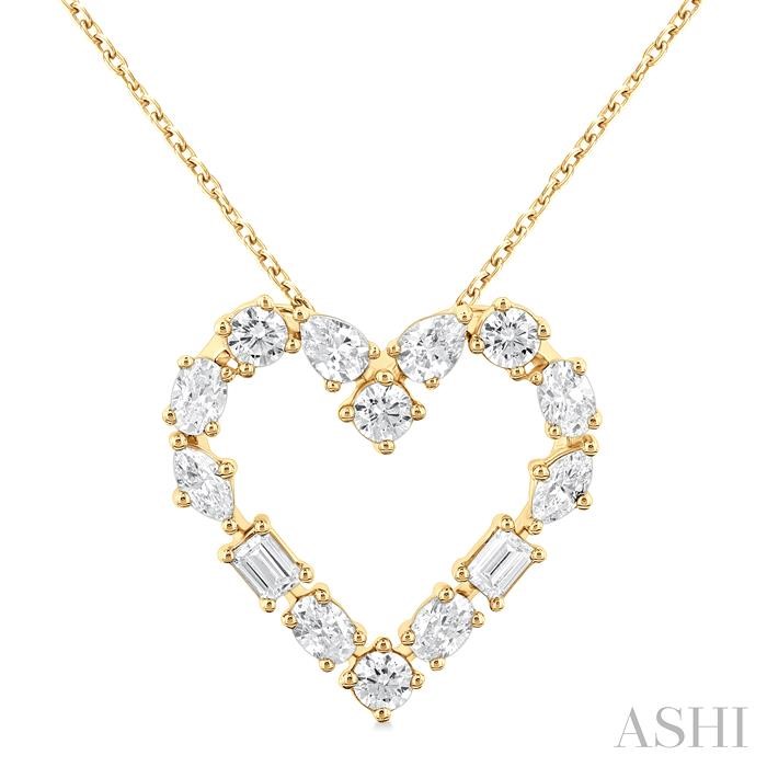 HEART MIXED SHAPE DIAMOND FASHION PENDANT