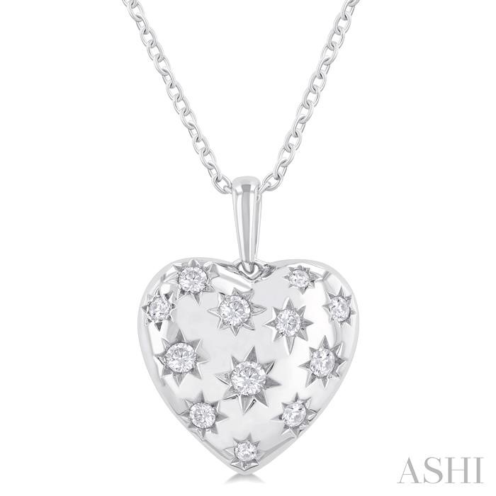 PUFFED HEART SHAPE DIAMOND PENDANT