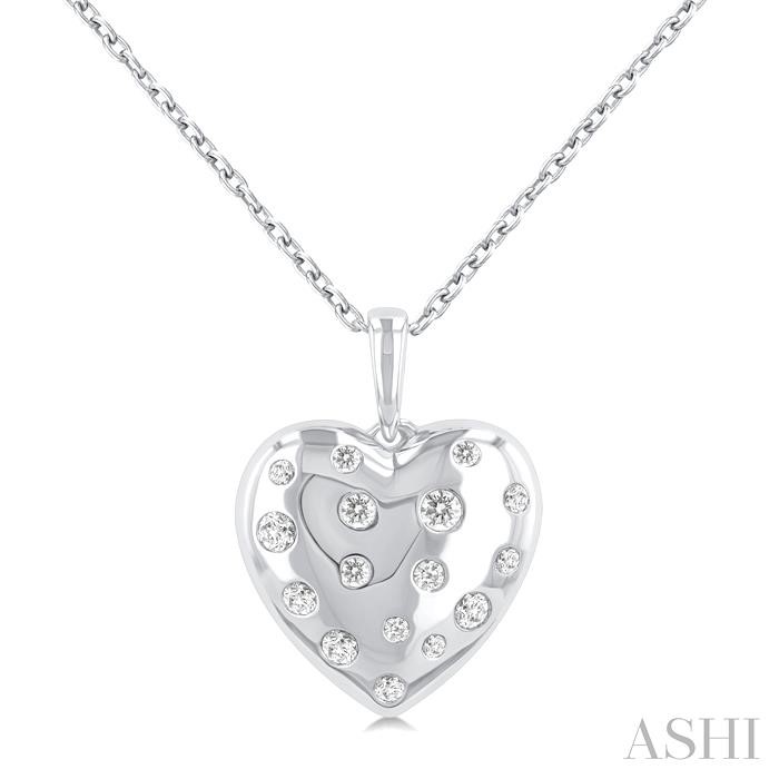 PUFFED HEART SHAPE DIAMOND PENDANT