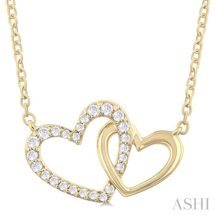 DOUBLE HEART SHAPE DIAMOND FASHION PENDANT