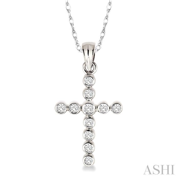 CROSS BEZEL SET DIAMOND PENDANT