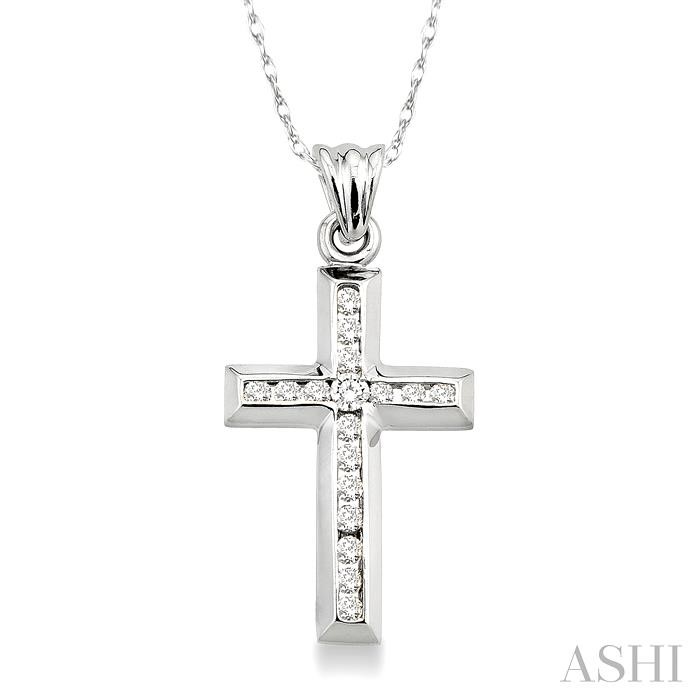 CHANNEL SET CROSS DIAMOND PENDANT