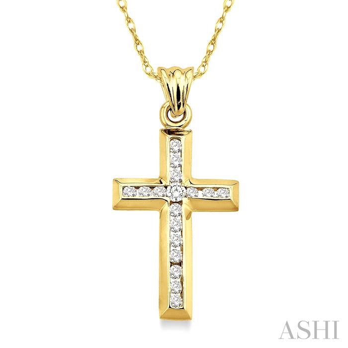 CHANNEL SET CROSS DIAMOND PENDANT