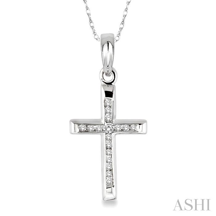 CHANNEL SET CROSS DIAMOND PENDANT