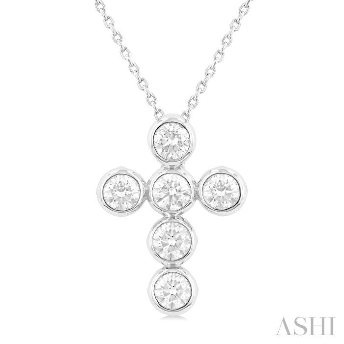 BEZEL CROSS DIAMOND PENDANT