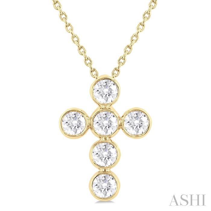 BEZEL CROSS DIAMOND PENDANT