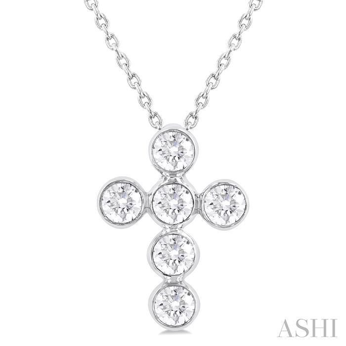 BEZEL CROSS DIAMOND PENDANT