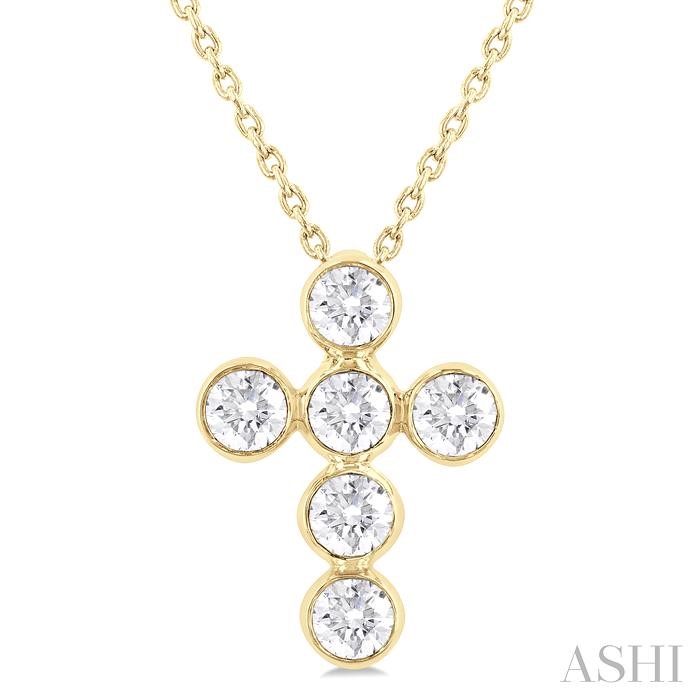 BEZEL CROSS DIAMOND PENDANT