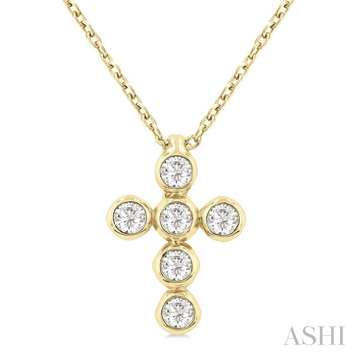 Bezel Cross Diamond Pendant