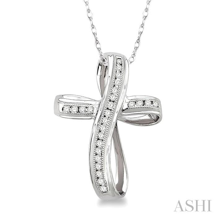 CHANNEL SET CROSS DIAMOND PENDANT