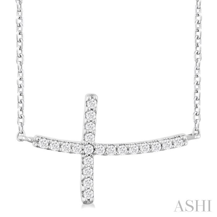 SIDEWAY CROSS PETITE DIAMOND PENDANT