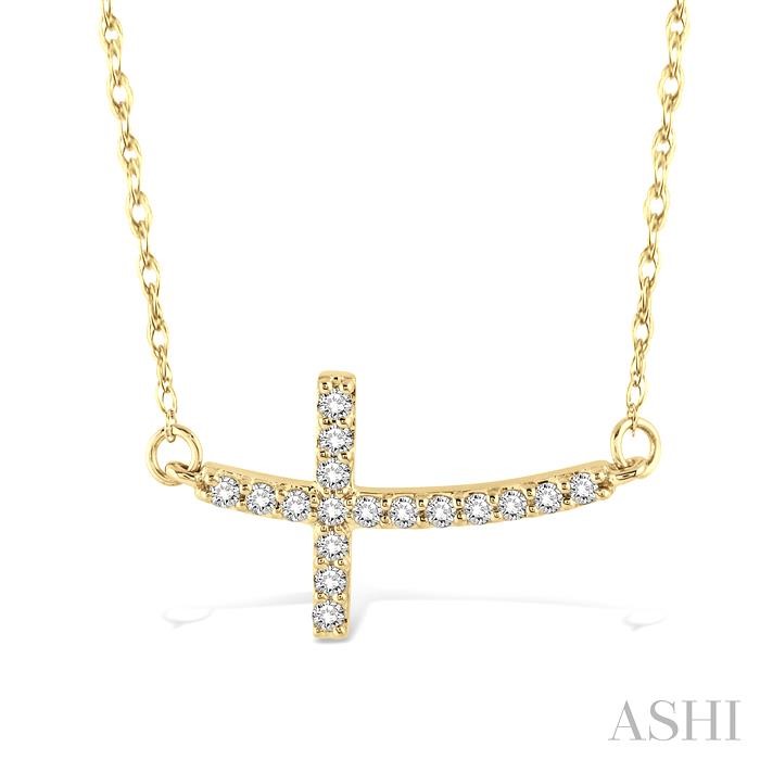 SIDEWAY CROSS DIAMOND PENDANT