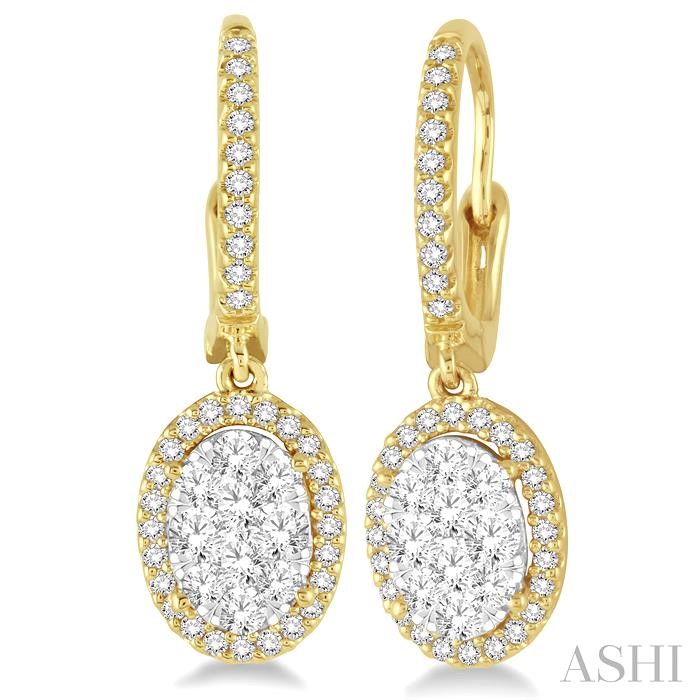 OVAL SHAPE HALO LOVEBRIGHT ESSENTIAL DIAMOND EARRINGS