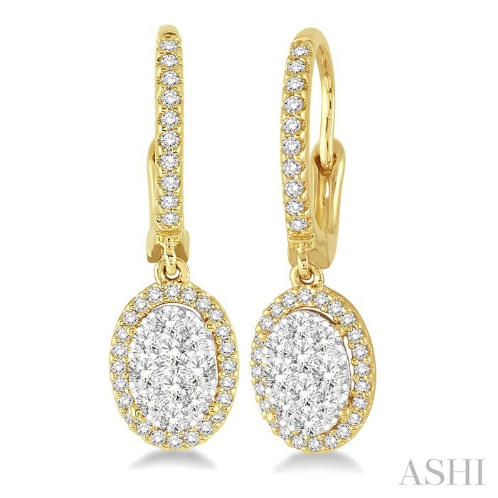 Oval Shape Halo Lovebright Essential Diamond Earrings