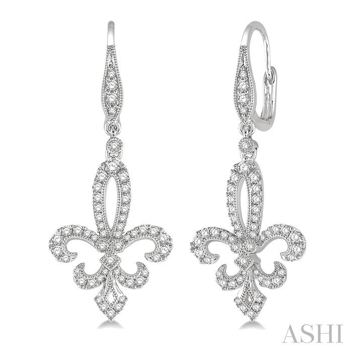 Fleur De Lis Diamond Earrings