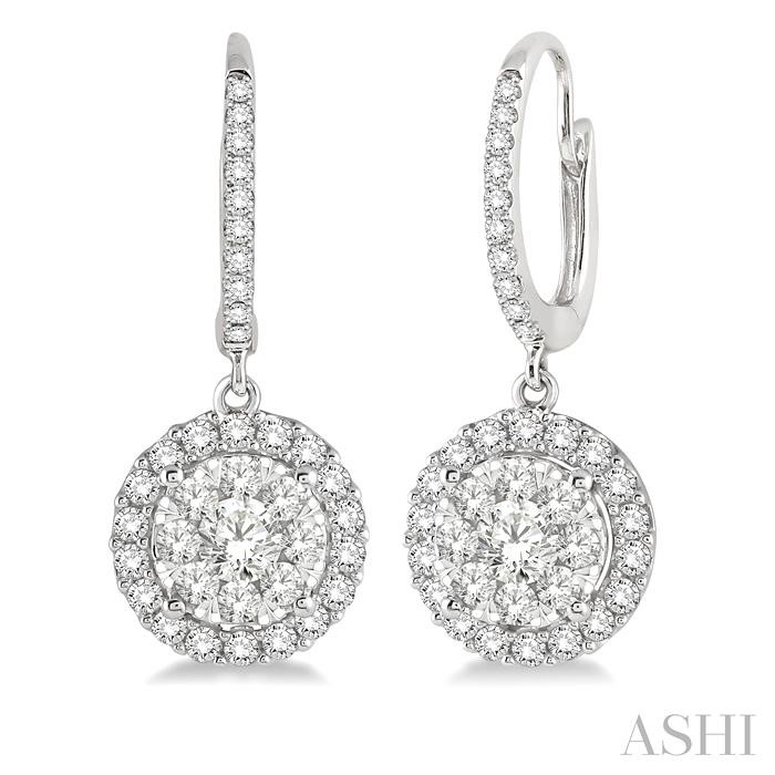 ROUND SHAPE HALO LOVEBRIGHT ESSENTIAL DIAMOND EARRINGS