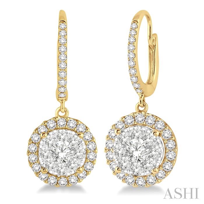 Round Shape Halo Lovebright Essential Diamond Earrings