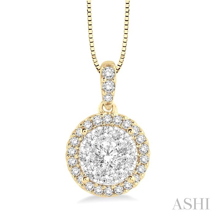 ROUND SHAPE HALO LOVEBRIGHT ESSENTIAL DIAMOND PENDANT