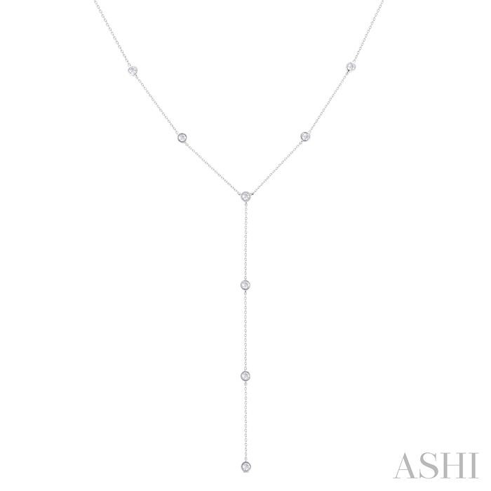 BEZEL SET DIAMOND STATION LARIAT Y NECKLACE