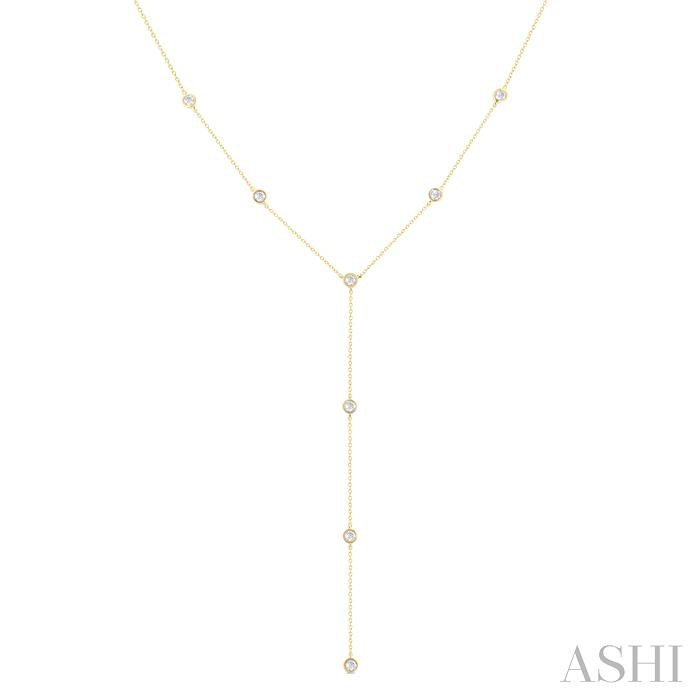 BEZEL SET DIAMOND STATION LARIAT Y NECKLACE