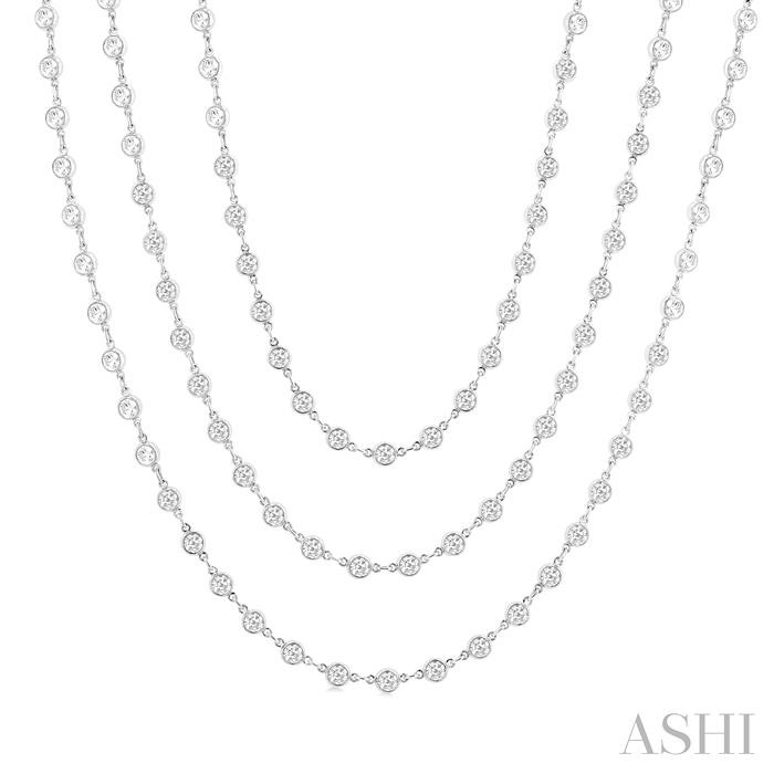 Bezel Set Layered Diamond Necklace