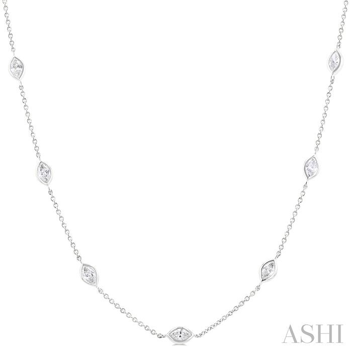 MARQUISE SHAPE DIAMOND STATION NECKLACE