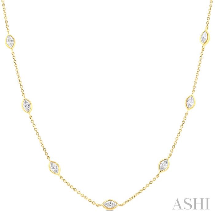 MARQUISE SHAPE DIAMOND STATION NECKLACE