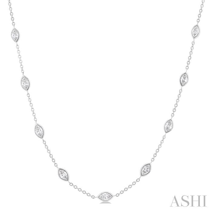 MARQUISE SHAPE DIAMOND STATION NECKLACE