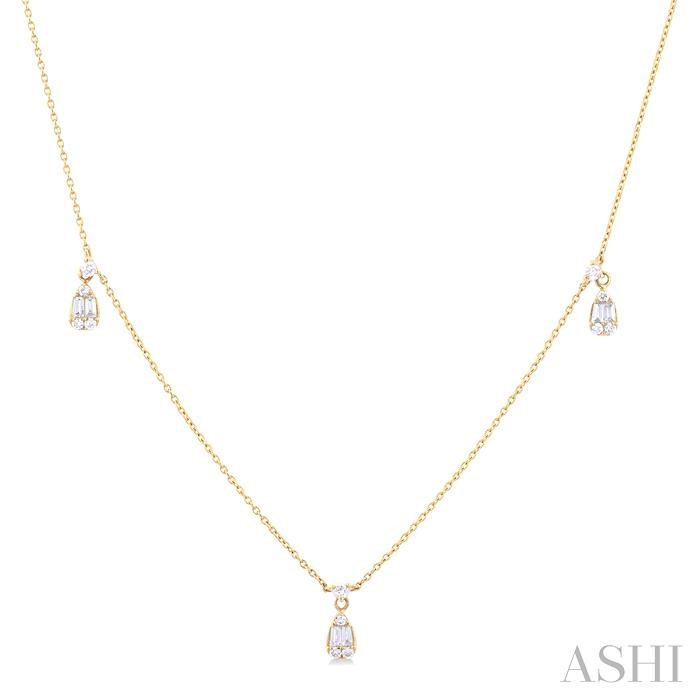 PEAR SHAPE FUSION DIAMOND STATION NECKLACE