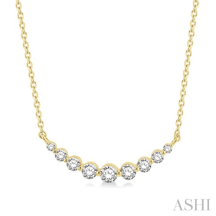 Graduated Diamond Fixed Smile Necklace